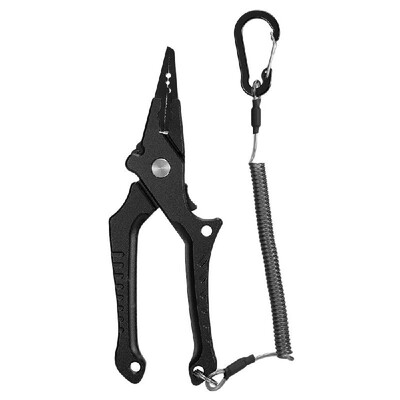 

Aluminum Alloy Fishing Clamp Fishing Plier with Lock Block Elastic Lanyard Protective Sheath Lightweight Portable Fishing Tools