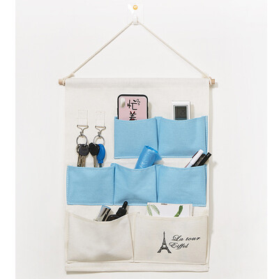 

Gobestart Multi-Storey Hanging Bag Cotton And Linen Waterproof Door After Wall Hanging