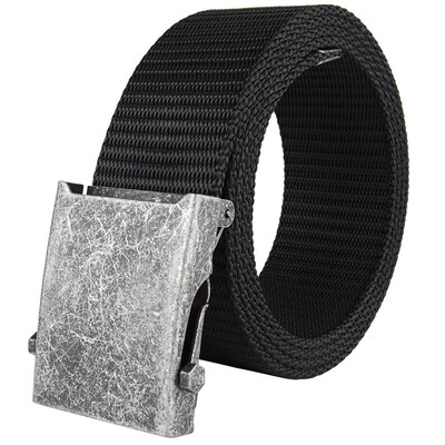 

Quality Nylon Unisex belt solid color Nylon smooth buckle Men belt casual simple youth students cowboy pants belt