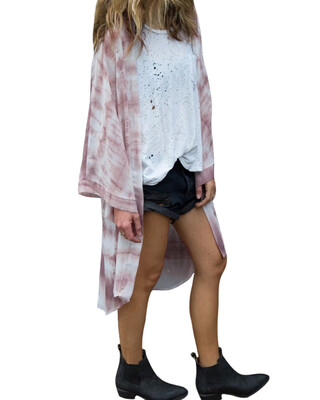 

New Women Chiffon Kimono Cardigan Beach Cover Up Contrast Print Boho Long Loose Casual Blouse Top White