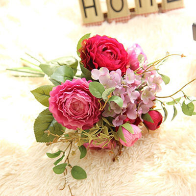 

FUNNYBUNNY Artificial Arrangements Wedding Bouquets Decorations Plastic Floral Table Centerpieces Kitchen Garden Party Decor