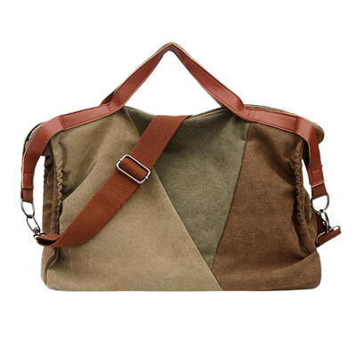 

Fashion Hit Color Shoulder Handbags Women Canvas Crossbody Bags Large Totes