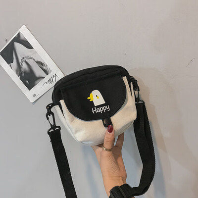 

Baggage Canvas Baggage Girls One Shoulder Slant Baggage College Students Chic Baitao Korean Version of the Ancient Sense Girls Ins