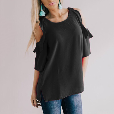 

Starmoon Womens Fashion Off Shoulder Short Sleeve Blouse Summer Casual T-shirts
