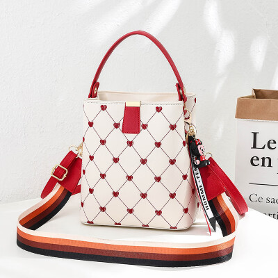 

Summer net red bucket bag female tide Korean fashion shoulder bag Joker broadband slung bag