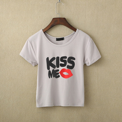 

Fashion New Short T-shirt Ladies Cute Cat Print O-neck Short-sleeved Breathable T-shirt