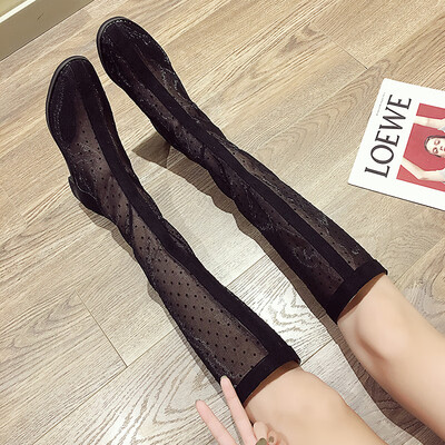 

Boots Female British Wind Summer Fashion Bottom Point Coarse-heeled Personal Long Barrel Martin Boots Tide