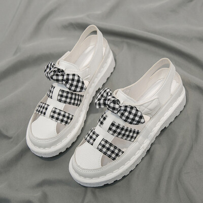 

Summer sandals fashion with gentle shoes fairy wind flat bottom hollowed-out ins tide
