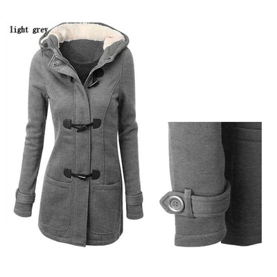 

Womens new fashion long-sleeved long hooded sweater coat zipper jacket casual jacket
