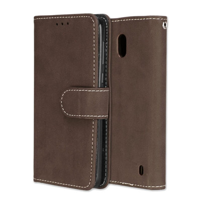 

MOONCASE Nokia 2 Vintage Scrub 3 Card Case - Brown