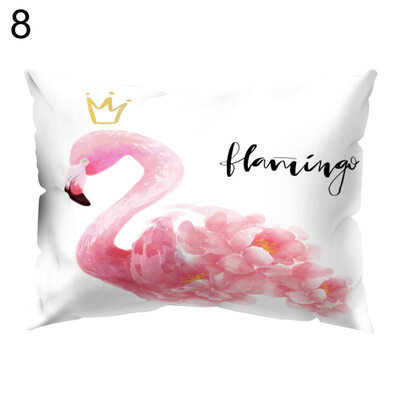

Flamingo Printed Rectangle Throw Pillow Case Sofa Bed Cushion Cover Home Decor