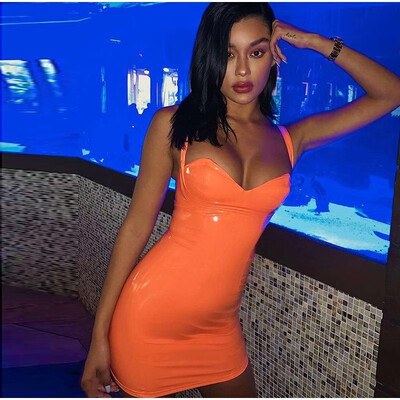 

A generation of European&American womens fashion cross-border explosions package hip PU skirt female summer 2019 new dress Sp