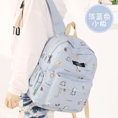 

Canvas bag female junior high school high school Korean Harajuku ulzzang backpack campus small fresh&simple backpack