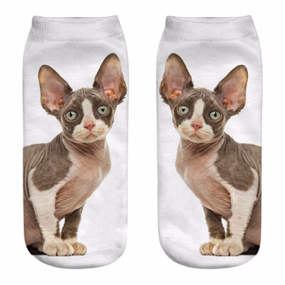 

2018 New HOT 3D Printing Women Socks Brand Sock Fashion Unisex Christmas Socks Cat Meias Female Funny Low Ankle Femme Sock Sale