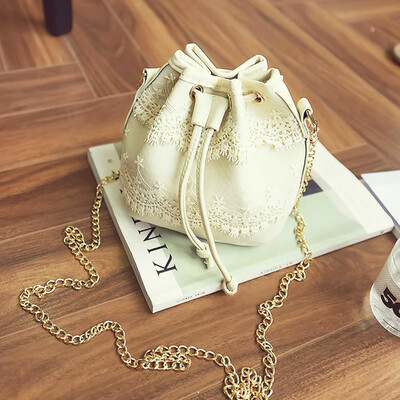 

Women Lovely Lace Small Crossbody Faux Leather Sling Bag Chain Purse