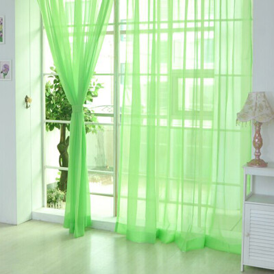 

2pcs Tulle Curtains Window Living Room Sheer Voile Curtains Home Decoration