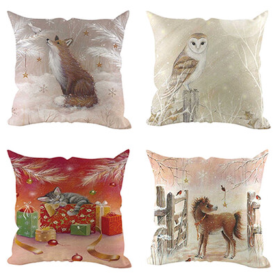 

Siaonvr 4Pcs Christmas Pillow Cover Pillowcases Decorative Sofa Cushion Cover Decoration