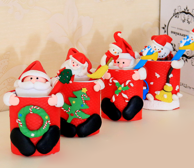 

Siaonvr Korean Version Of The Santa Claus Snowman Doll Doll Pen Holder Children