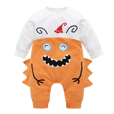 

Cute Monster Baby Rompers Warm Soft Buttons Jumpsuit Infants Clothing