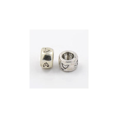 

Alloy European Beads Tibetan Style Flat Round Lead Free&Cadmium Free Antique Silver Color