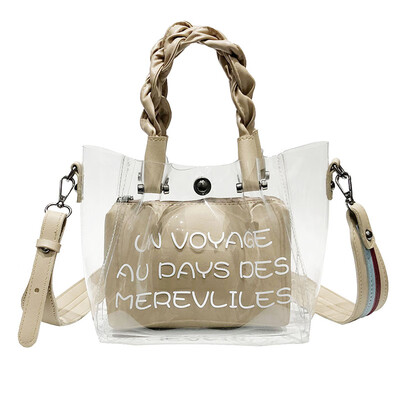 

Summer single shoulder bag lady tide Korean version oblique transparent bag bag mother bag large capacity handbag