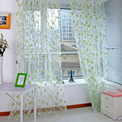 

The Best Price For Floral Scarfs Sheer Voile Door Window Curtain Drapes Panel Valances Multi-Colors
