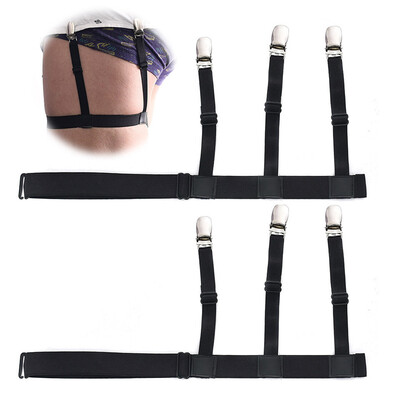 

Siaonvr Mens Shirt Stays Holders Elastic Garter Belt Suspender Locking Clamps