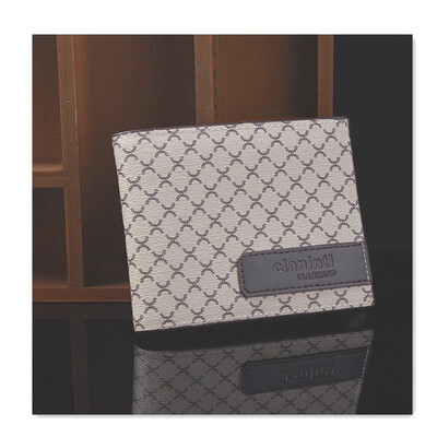 

New mens short wallet European&American style striped mens wallet card short wallet money clip large capacity
