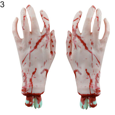 

1 Pair Halloween Prank Tricky Toy Horror Bloody Hand Feet Party Decoration Props