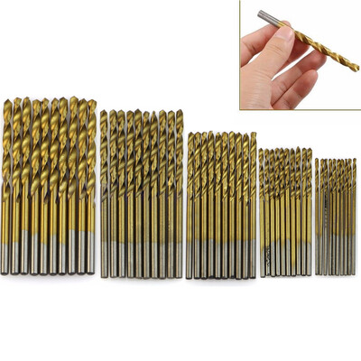 

50pcs 1152253mm Titanium Coated HSS High Speed Steel Spiral Drill Bit Kit