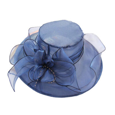 

Floral Organza Wide Brim Church Kentucky Derby Fascinator Lady Tea Party Sun Hat