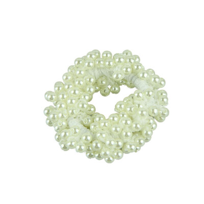 

〖Follure〗Women Fashion Rhinestone Crystal Pearl Hair Band Rope Elastic Ponytail Holder