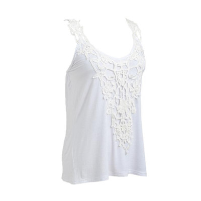 

New Women Elastic Tank Tops O-Neck Lace Crochet Vest Slim Bodycon Sexy Summer Camis WhiteBlack