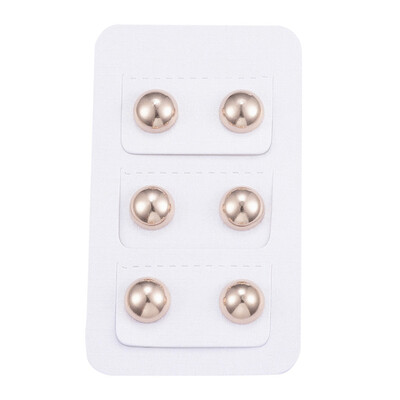 

304 Stainless Steel Ear Studs Furnace Electroplating Half Round Rose Gold 15mm Pin 1mm 3pairscard