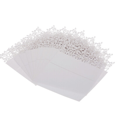 

10Pcs Romantic White Carved Flower Vine Table Mark Name Place Card for Wedding Birthday Banquet Decoration