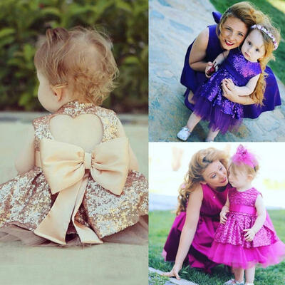 

Fashion Princess Kids Baby Girls Sequins Dress Party Dress Wedding Gown Formal Bridesmaid Dresses