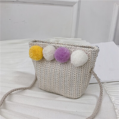 

Tailored Children Small Bag Fashion Girl Messenger Bag Mini Straw Change Accessory Bag
