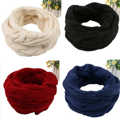 

Men Women Wool Knit Winter Warm Cowl Neck Infinity Circle Scarf Shawl Xmas Gift