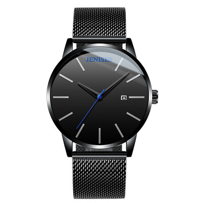 

Real leather mens watch simple quartz watch Korean trend student watch large dial casual personality watches mens watches