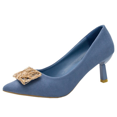 

Korean version of pointed high-heeled shoes French girlsworking shoes with shallow slim-heeled sexy single shoes