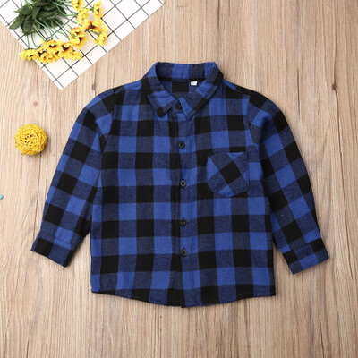 

Christmas Toddler Baby Girl Boy Clothes Plaid Top Shirt Coat Jacket Outwear