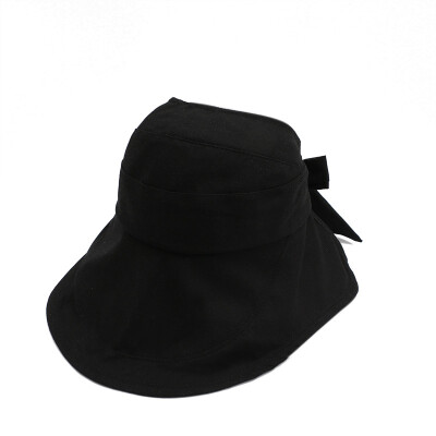 

Hat children Korean fashion foldable empty top hat Japanese summer travel sunscreen hat bow fisherman hat