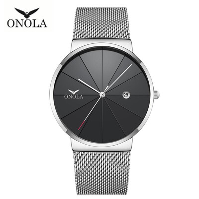 

ONOLA 3804 Men Quartz Watch Steel Band Fashion Multifunction Wristwatch 3ATM Calendar Date Display Watches