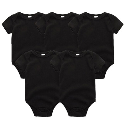 

5Pcslot Babywear Unisex Baby Girls Clothes Bodysuits Short Sleeve Solid Baby Boys Clothes Rompers Cotton For Babies Newborn 0-12M