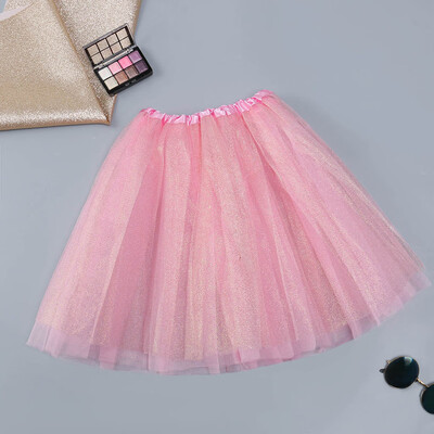 

Roseonmyhand Womens Fashion Paillette Elastic 3 Layered Short Skirt Adult Tutu Dancing Skirt