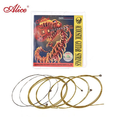 

Alice A406 Series Acoustic Folk Guitar Strings Set Stainless Steel Wire Steel Core Coated Copper Alloy Wound 6pcs Set Super Lig