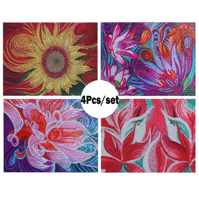 

Siaonvr 4PcsSet Special Shaped Diamond Painting DIY 5D Partial Drill Cross Stitch Kits