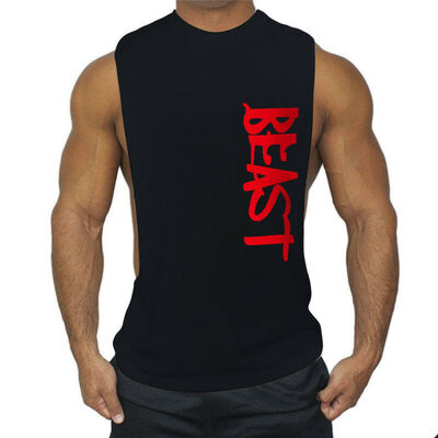 

Mens GYM Sleeveless Tank Top T-Shirt Bodybuilding Sports Letter Vest Muscle