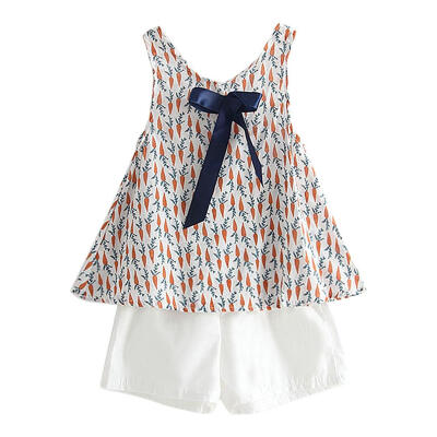 

2pcsSet Cute Sleeveless Children Girls Korean Summer Vest Tops Shorts Suit