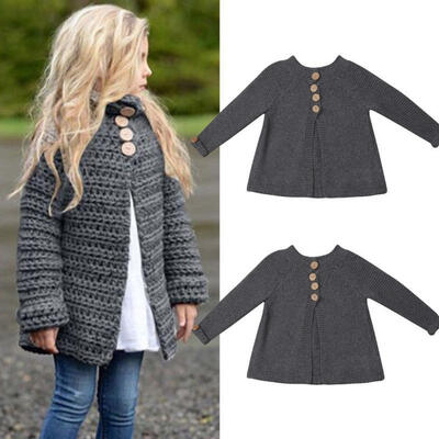 

Toddler Kids Baby Boy Girl Long Sleeve Cable Knit Sweater Cardigan Jacket Coat Outwear